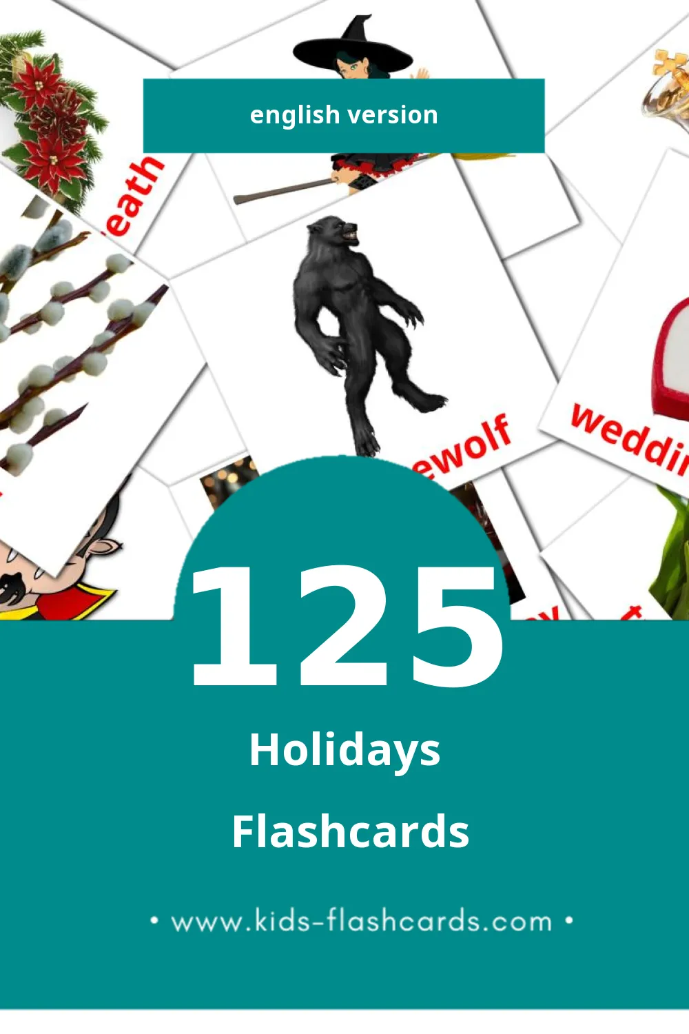 Visual Holidays Flashcards for Toddlers (125 cards in English)