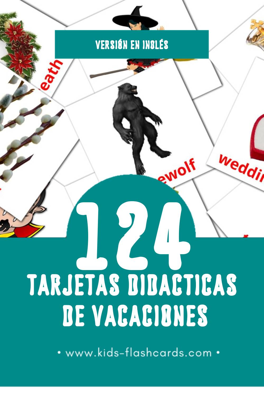 Tarjetas visuales de Holidays para niños pequeños (124 tarjetas en Inglés)
