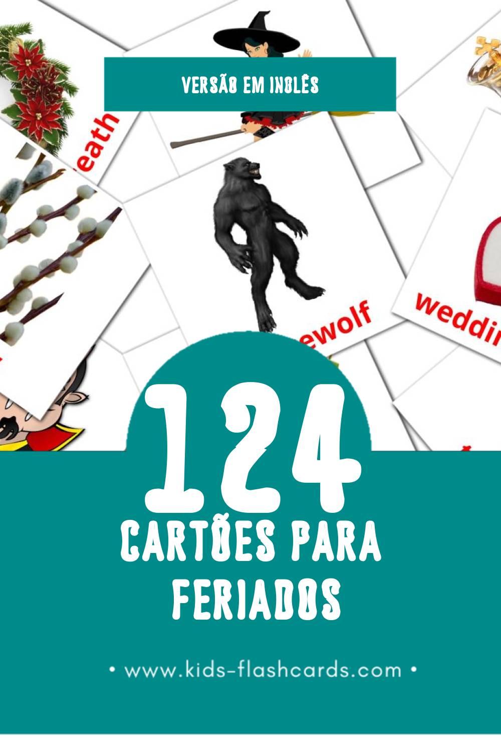 Flashcards de Holidays Visuais para Toddlers (124 cartões em Inglês)