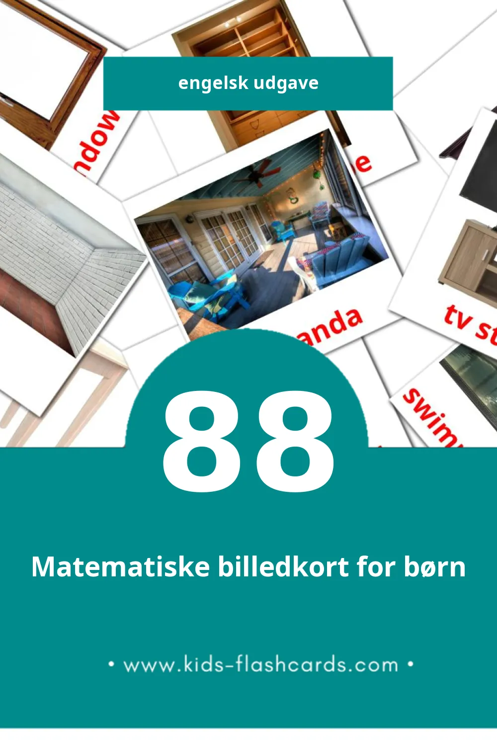 Visuelle billedkort for børn om Home til småbørn (88 kort på Engelsk)