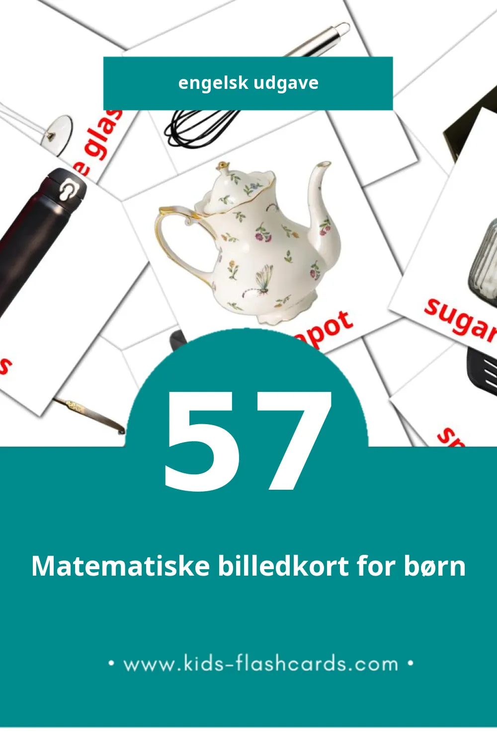 Visuelle billedkort for børn om Kitchen til småbørn (57 kort på Engelsk)