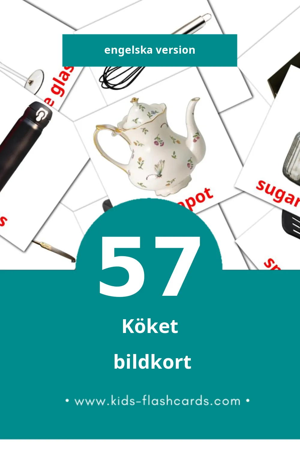 Visuella Kitchen för småbarn (57 bildkort för barn på Engelska)