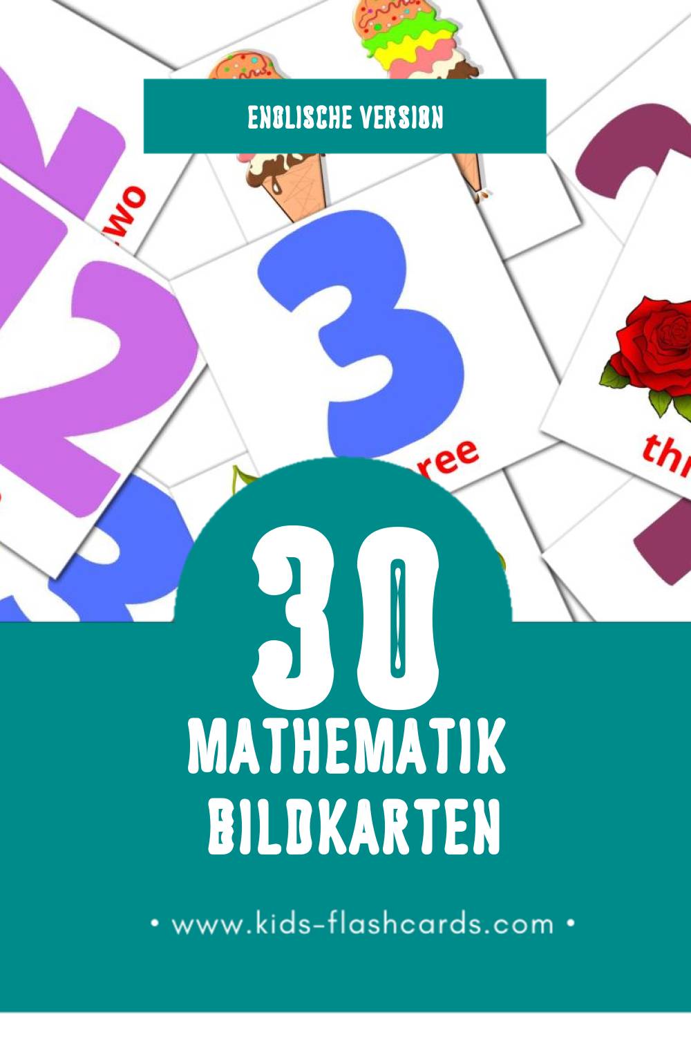 Visual Math Flashcards für Kleinkinder (30 Karten in Englisch)