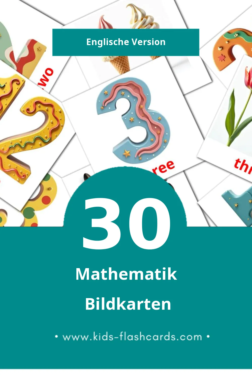 Visual Math Flashcards für Kleinkinder (30 Karten in Englisch)