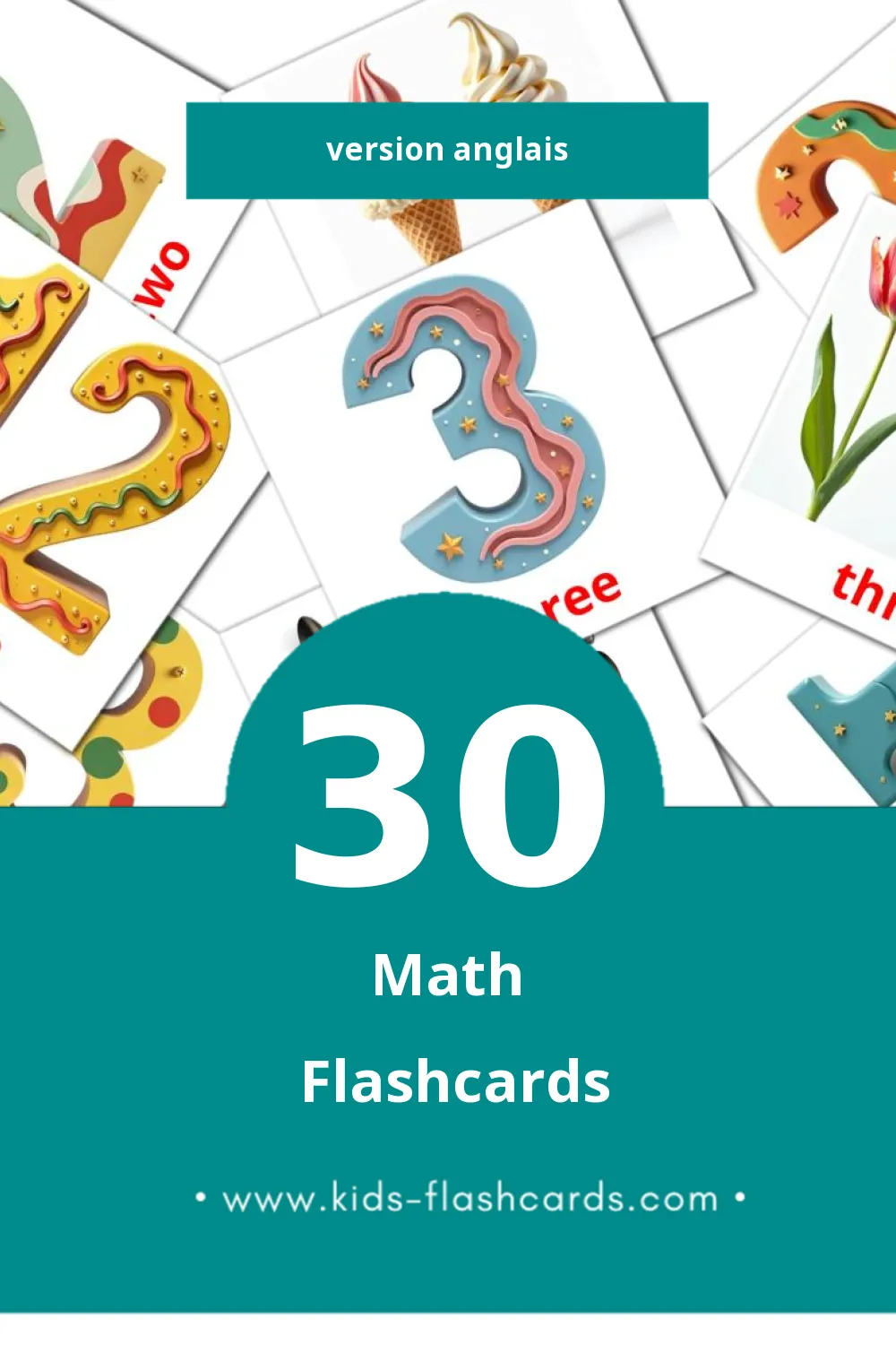 Flashcards Visual Math pour les tout-petits (30 cartes en Anglais)