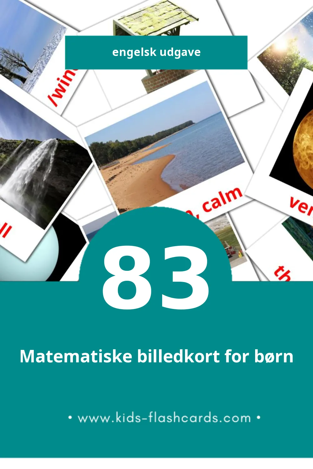 Visuelle billedkort for børn om Nature til småbørn (83 kort på Engelsk)