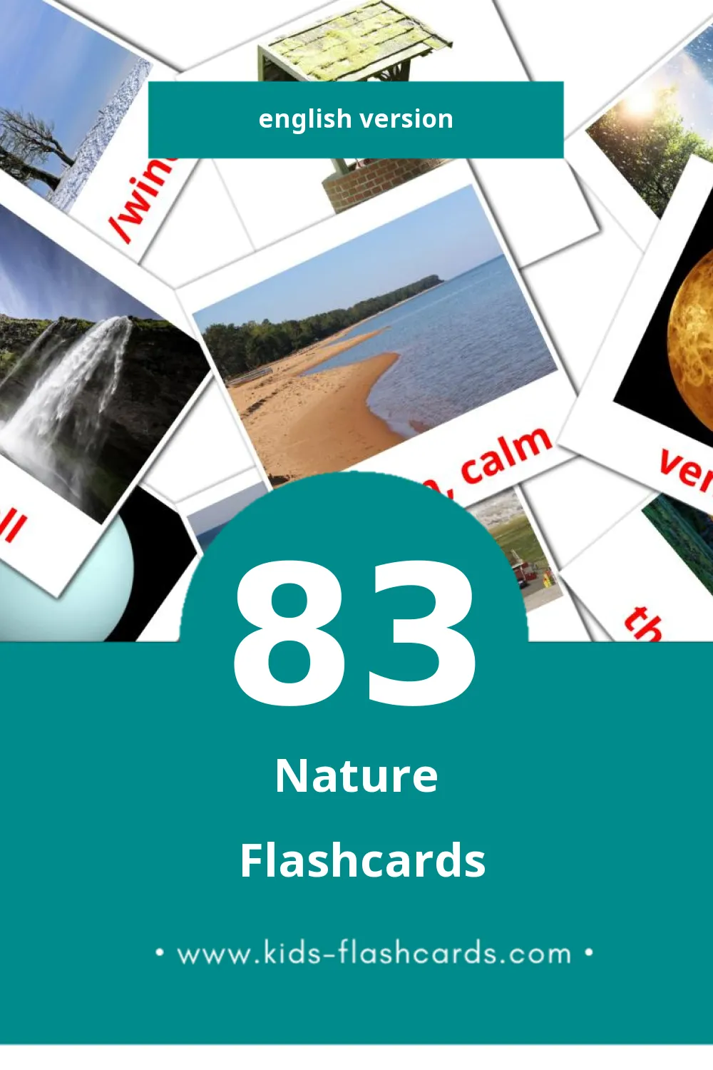 Visual Nature Flashcards for Toddlers (83 cards in English)