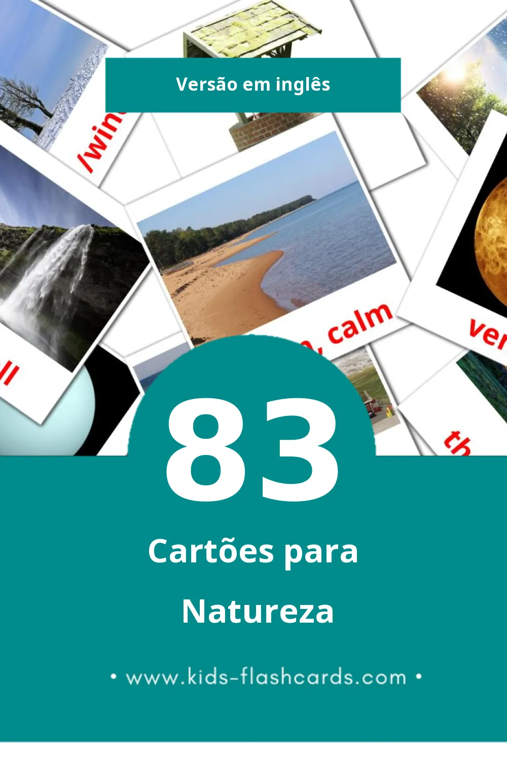 Flashcards de Nature Visuais para Toddlers (83 cartões em Inglês)