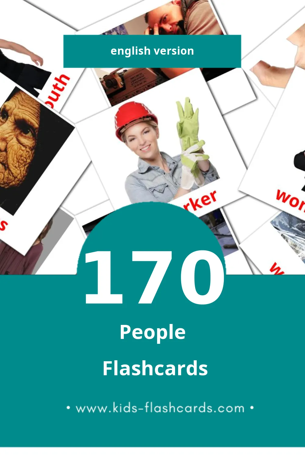 Visual People Flashcards for Toddlers (170 cards in English)