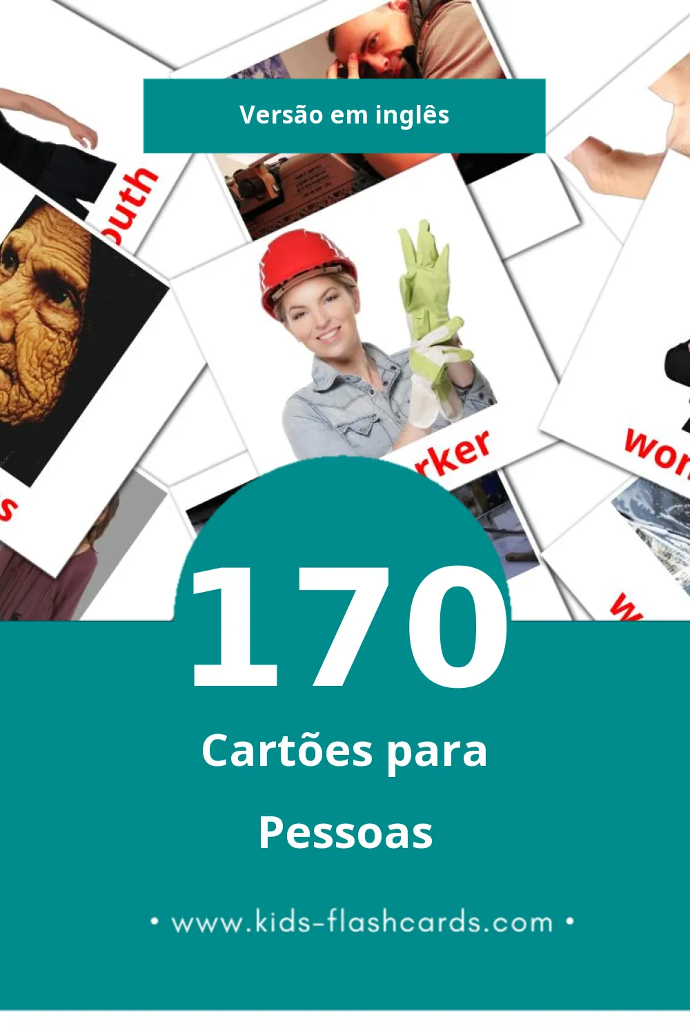 Flashcards de People Visuais para Toddlers (170 cartões em Inglês)