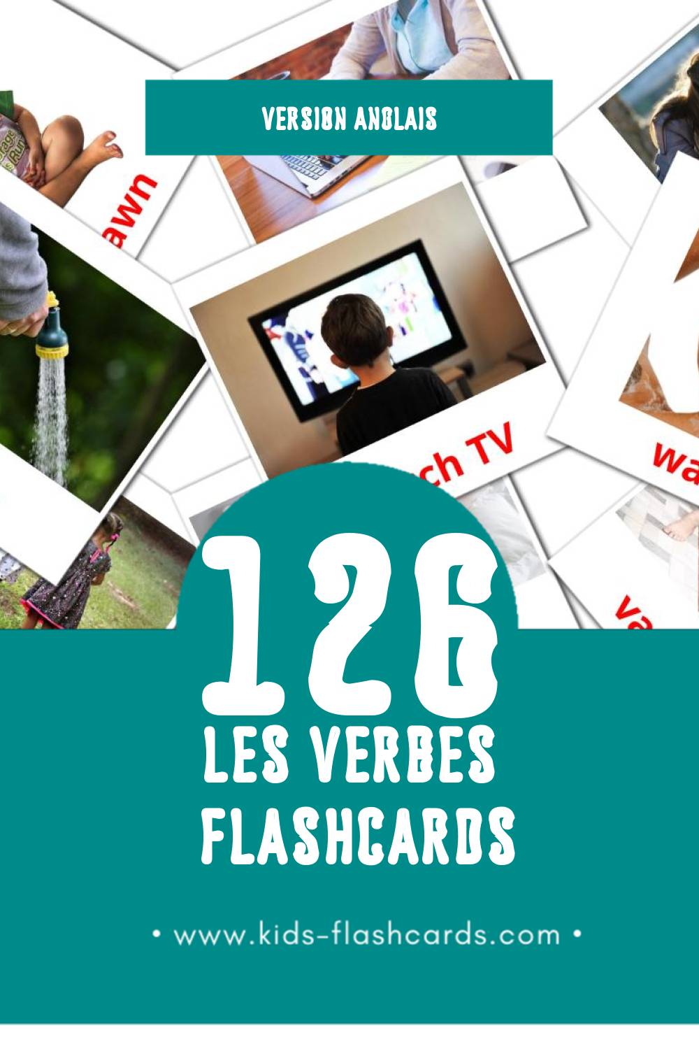 Flashcards Visual Verbs pour les tout-petits (132 cartes en Anglais)