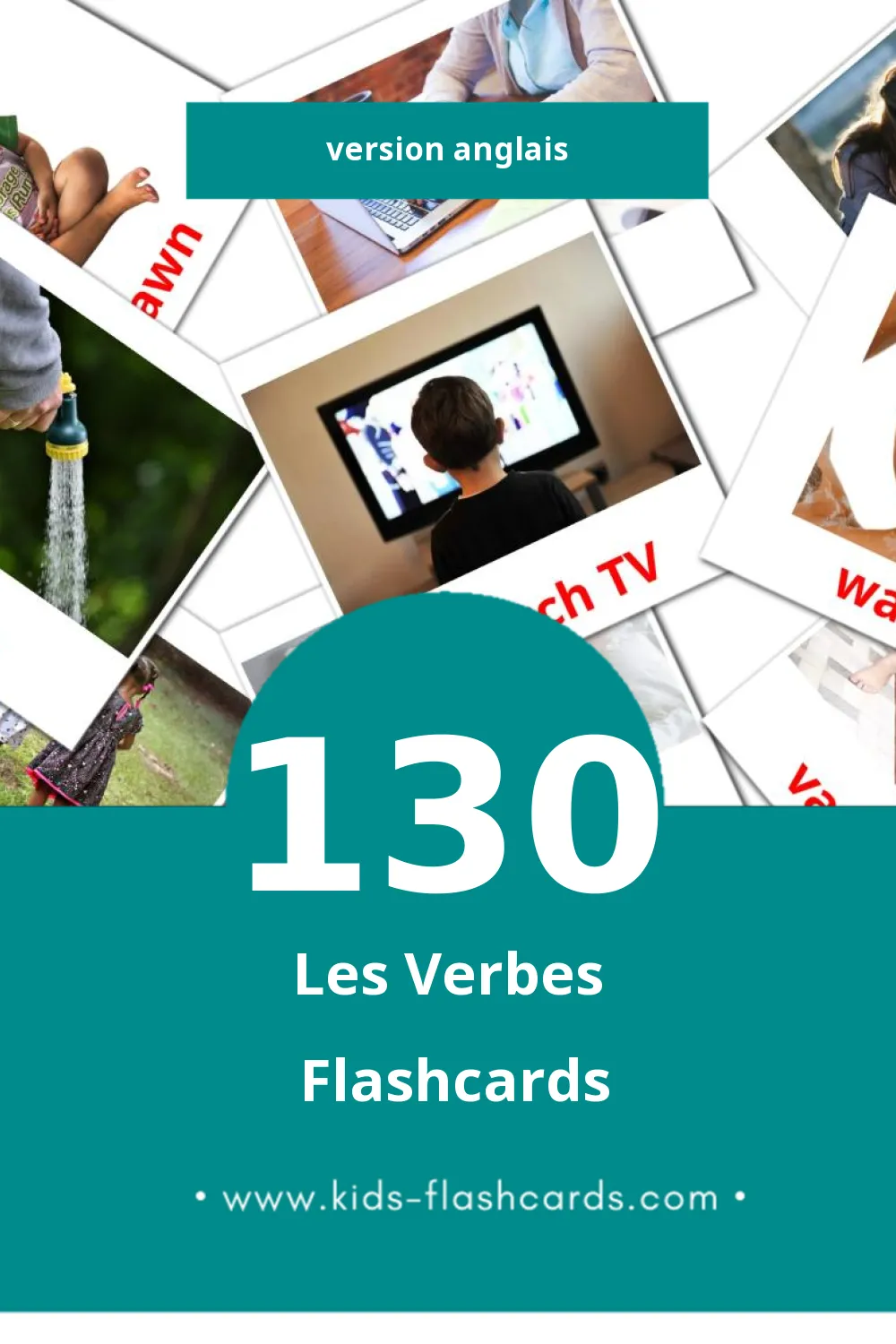 Flashcards Visual Verbs pour les tout-petits (130 cartes en Anglais)