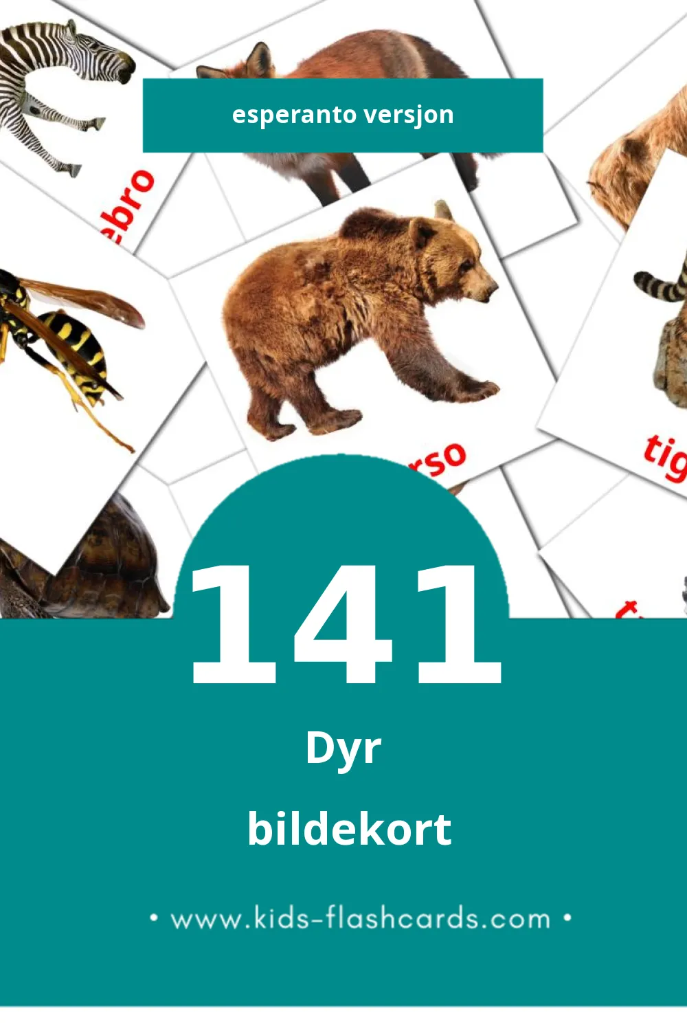 Visuelle Bestoj bildekort for småbarn (141 kort på Esperanto)