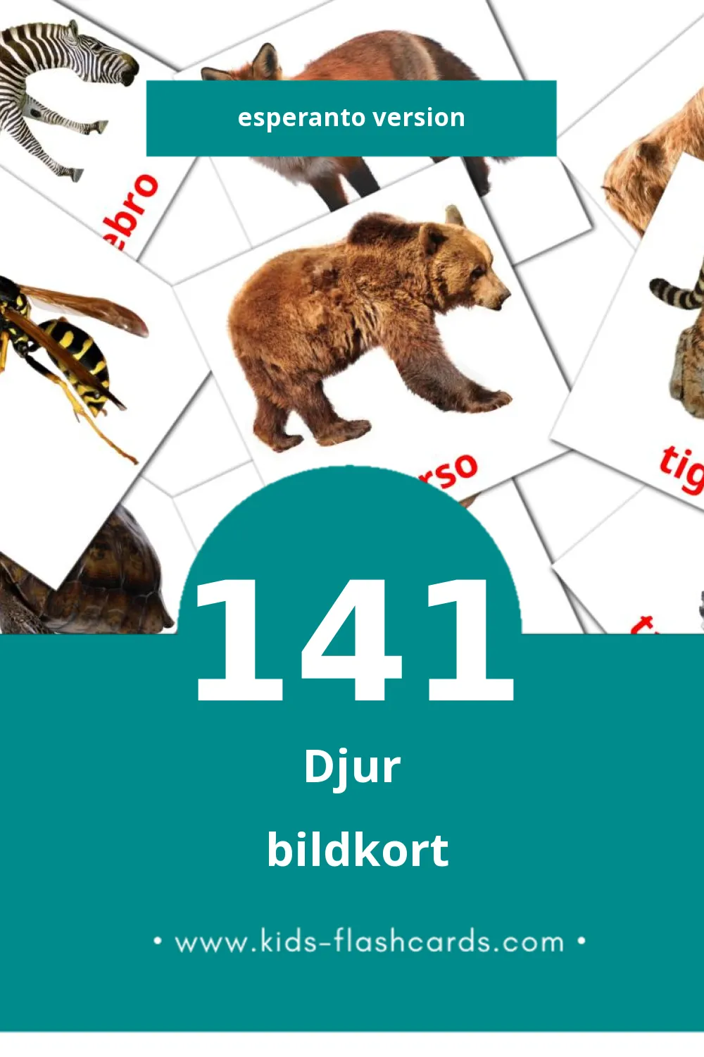 Visuella Bestoj för småbarn (141 bildkort för barn på Esperanto)