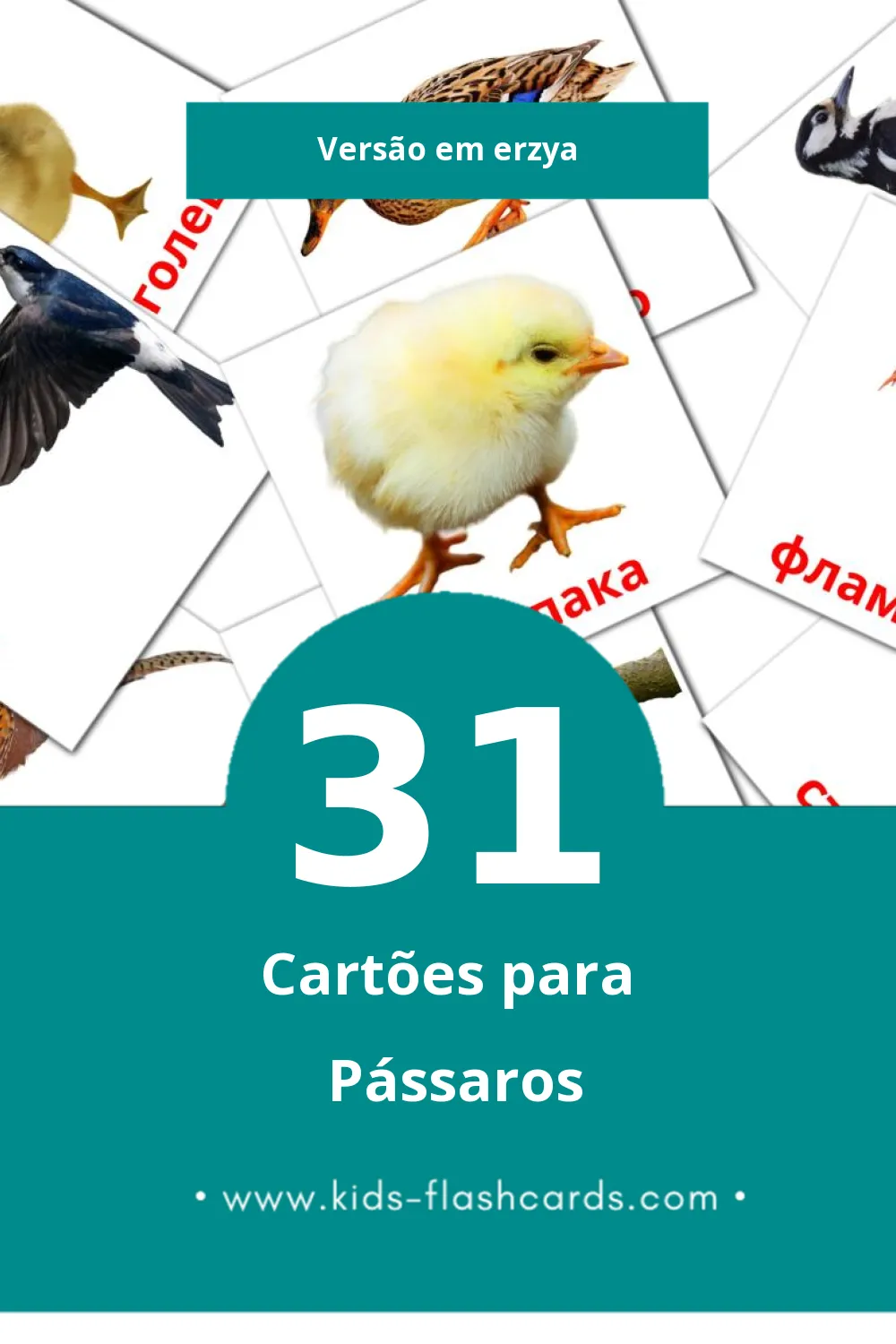 Flashcards de Нармунть Visuais para Toddlers (31 cartões em Erzya)