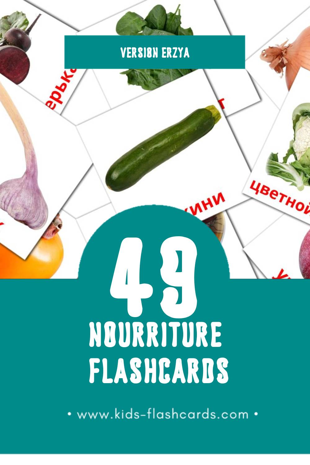 Flashcards Visual ярсамопель pour les tout-petits (49 cartes en Erzya)