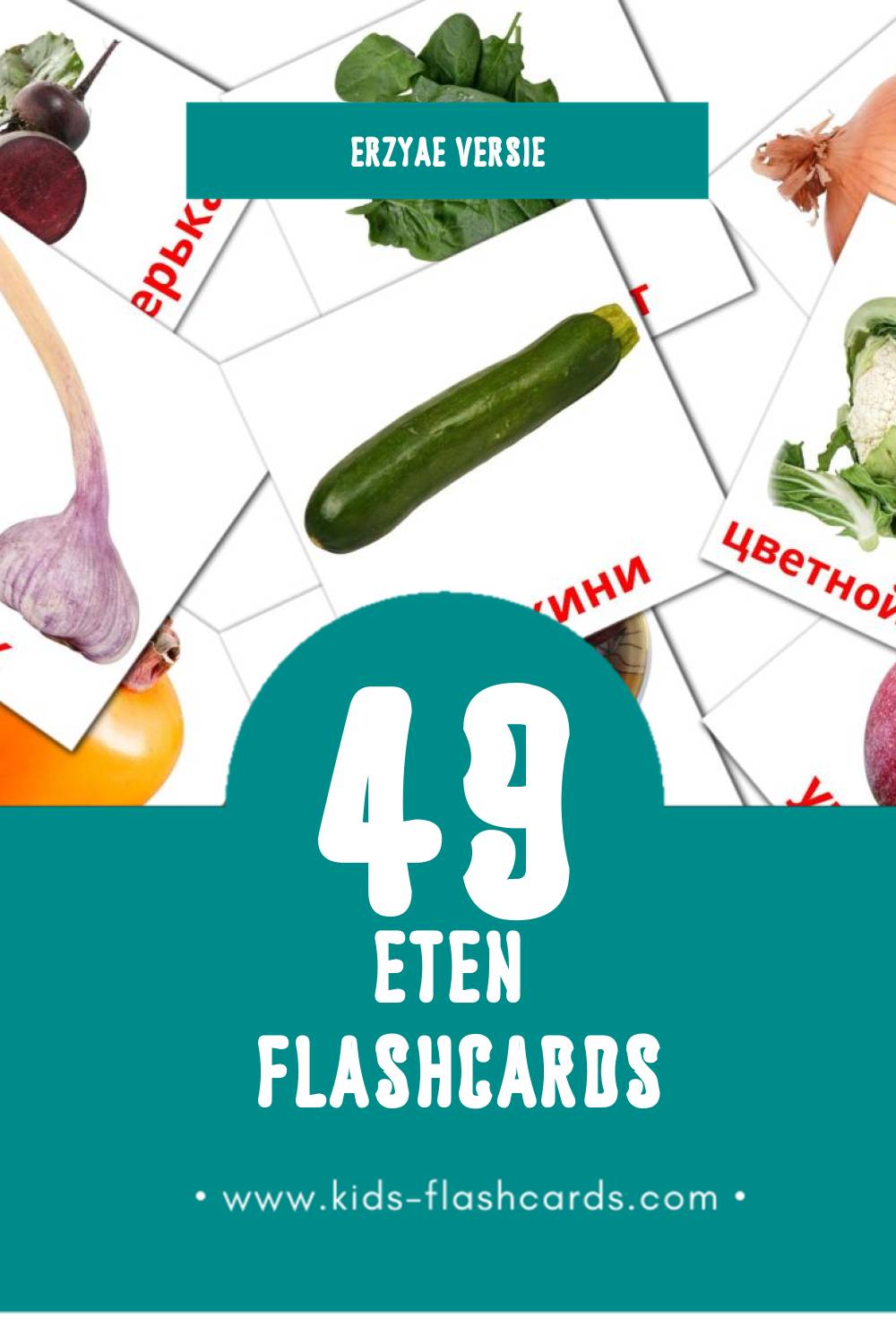 Visuele ярсамопель Flashcards voor Kleuters (49 kaarten in het Erzya)