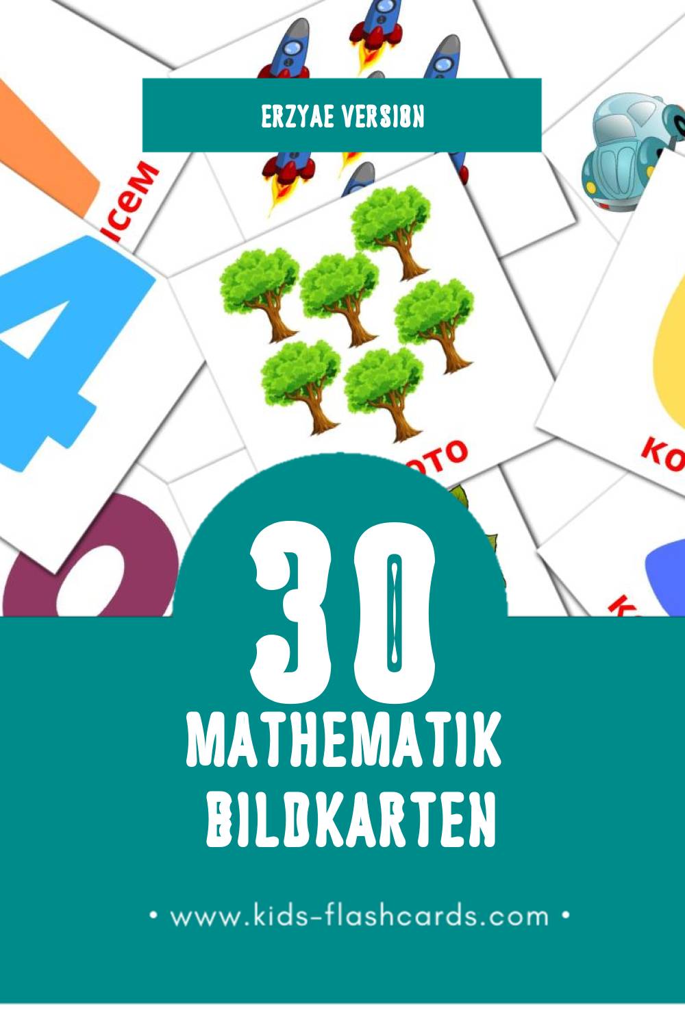 Visual Математика Flashcards für Kleinkinder (30 Karten in Erzya)