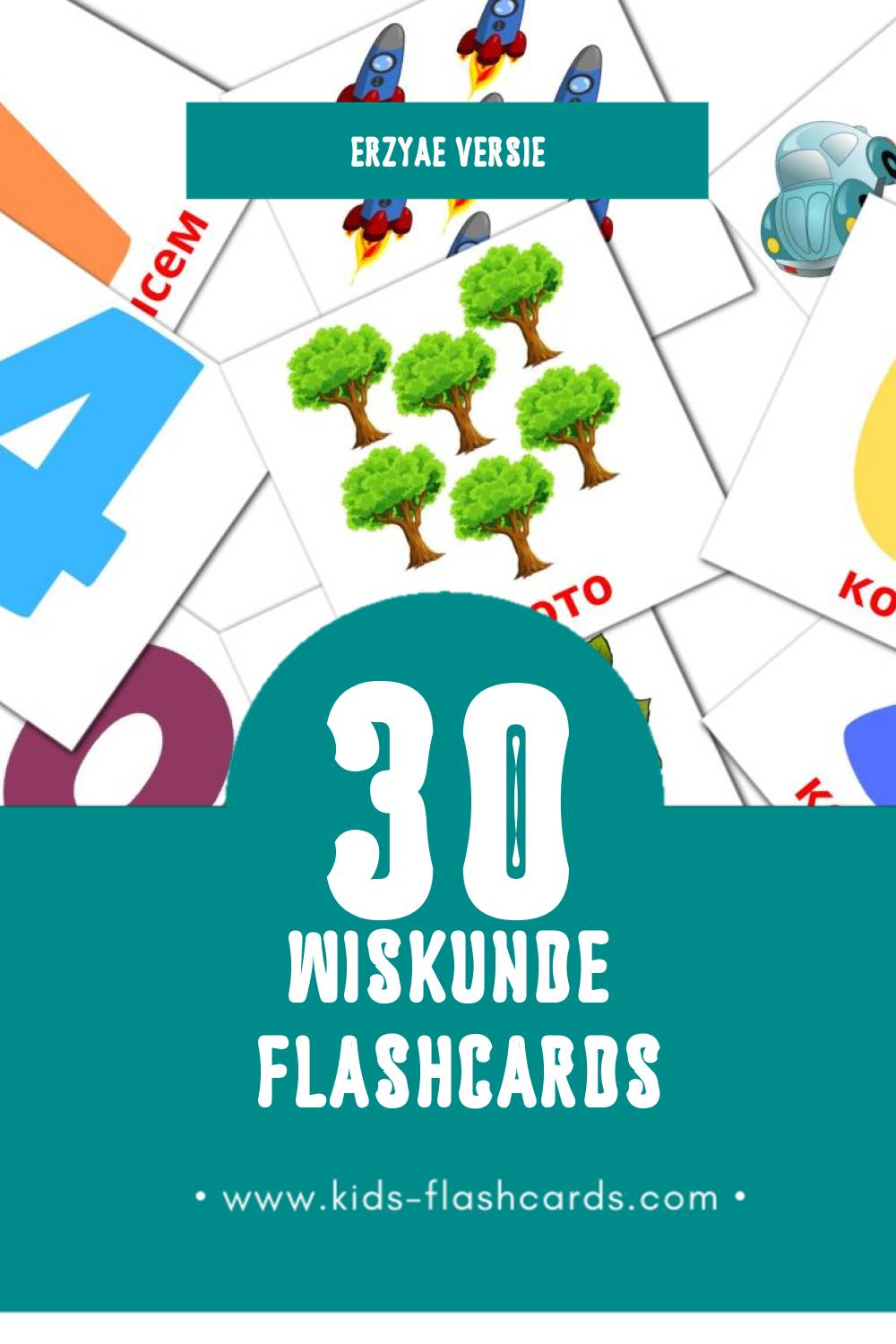 Visuele Математика Flashcards voor Kleuters (30 kaarten in het Erzya)