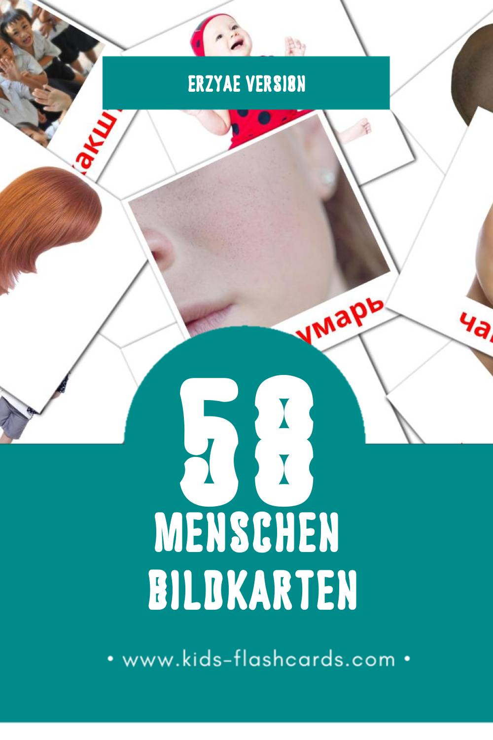 Visual Ломанть Flashcards für Kleinkinder (58 Karten in Erzya)