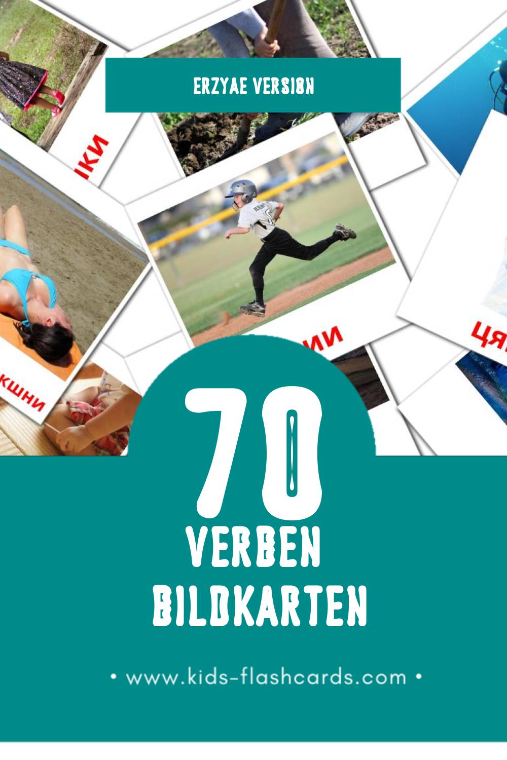 Visual Теемавалт Flashcards für Kleinkinder (70 Karten in Erzya)