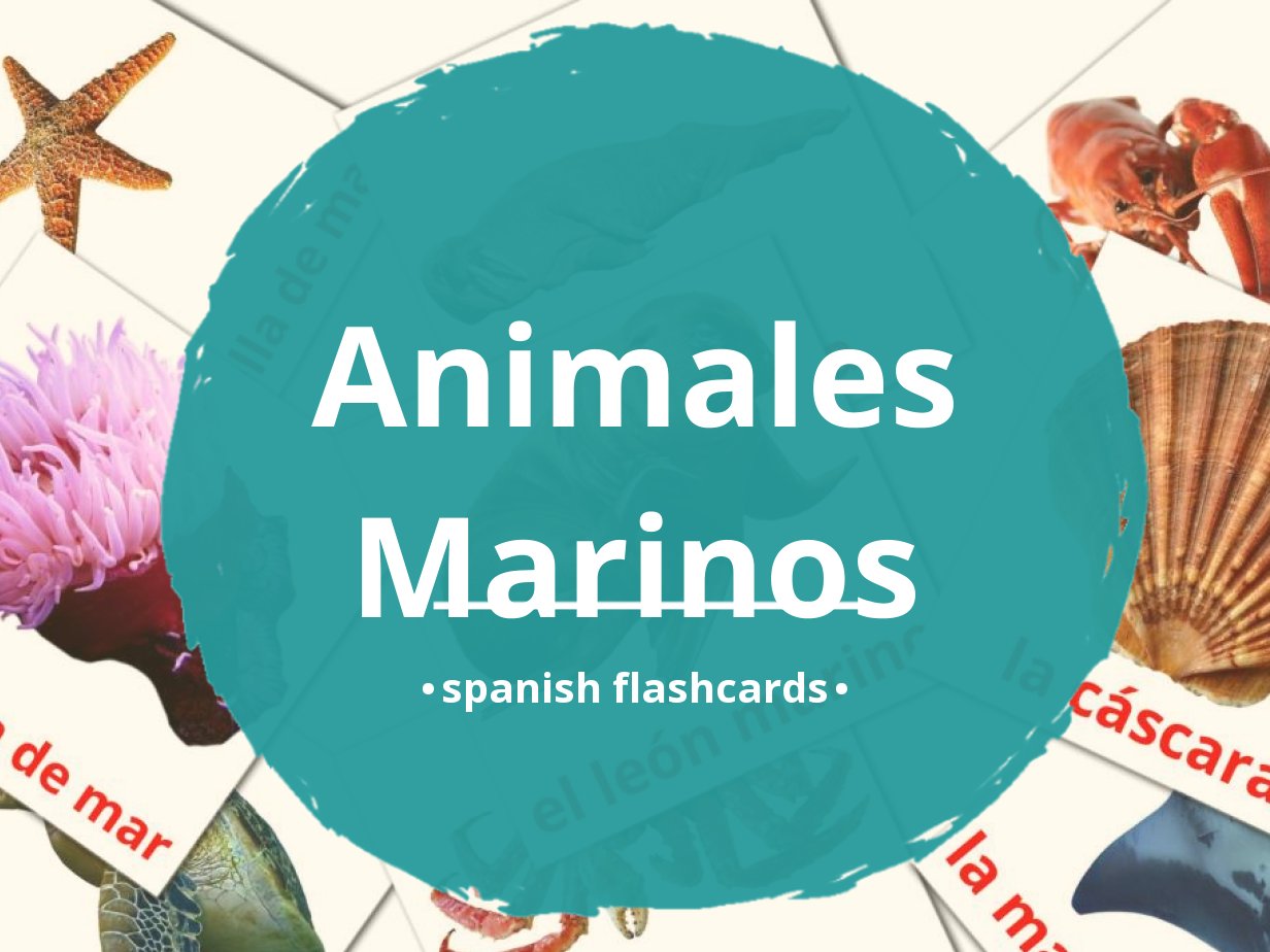 29 FREE Sea Animals Flashcards | PDF | Spanish Words