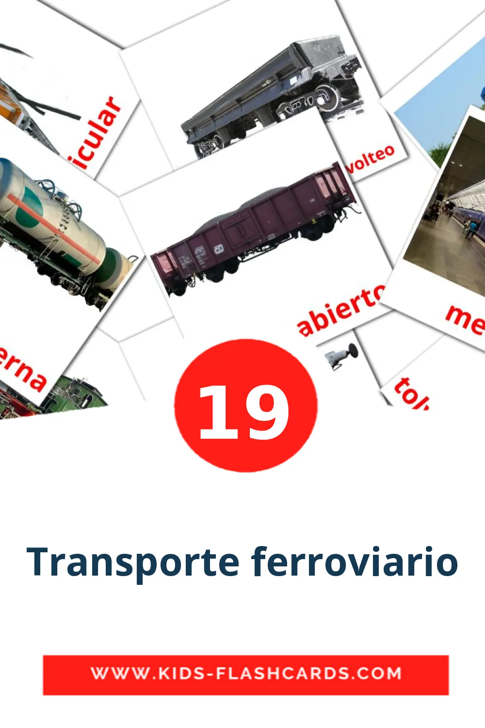 19 Cartões com Imagens de Transporte ferroviario para Jardim de Infância em espanhol