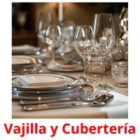 Vajilla y Cubertería cartões com imagens