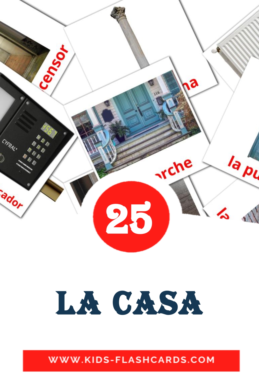 25 La casa Picture Cards for Kindergarden in spanish