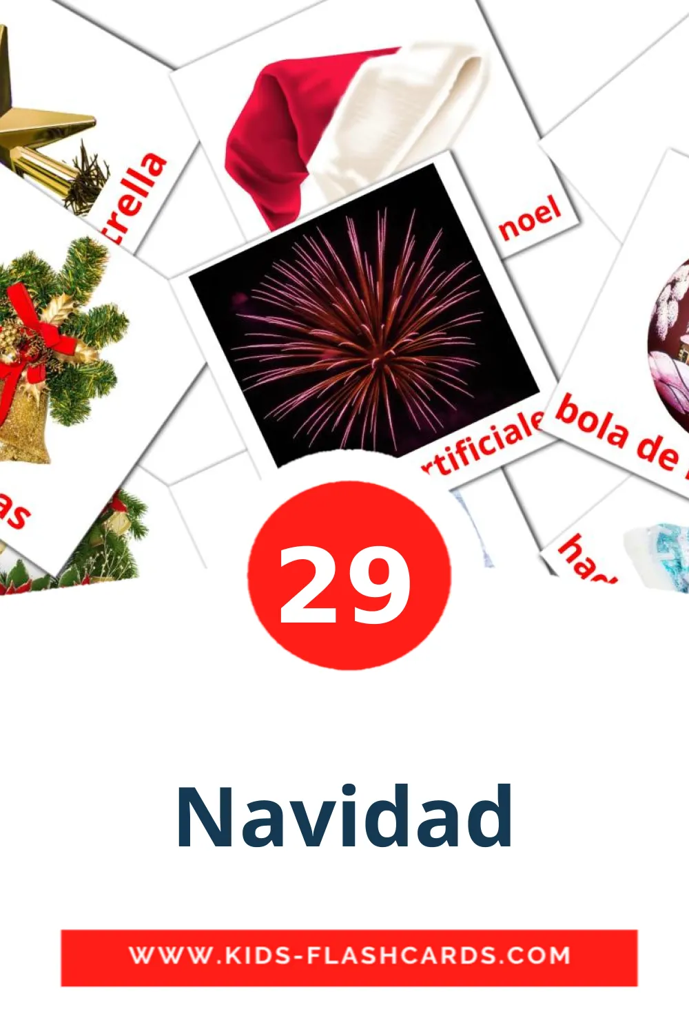 29 Navidad Picture Cards for Kindergarden in spanish