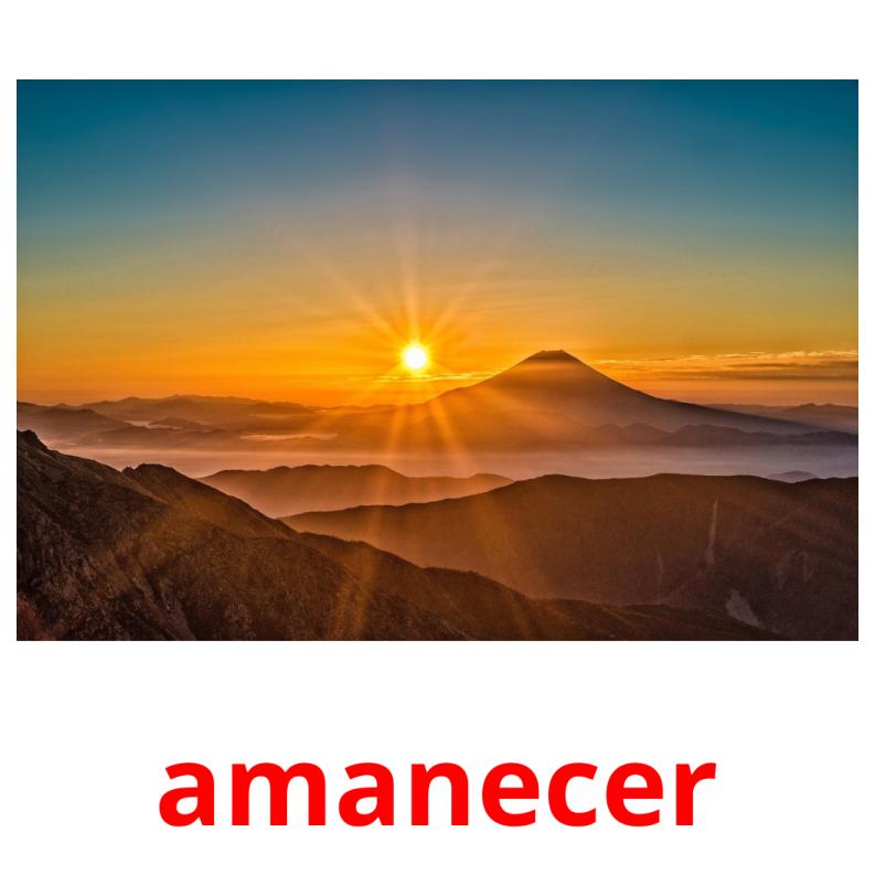 amanecer picture flashcards