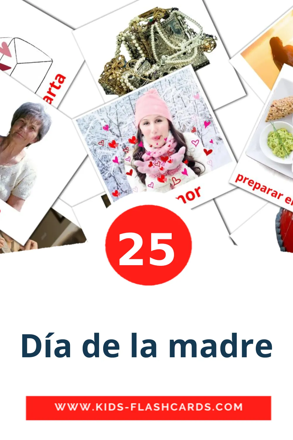 25 tarjetas didacticas de Día de la madre para el jardín de infancia en español