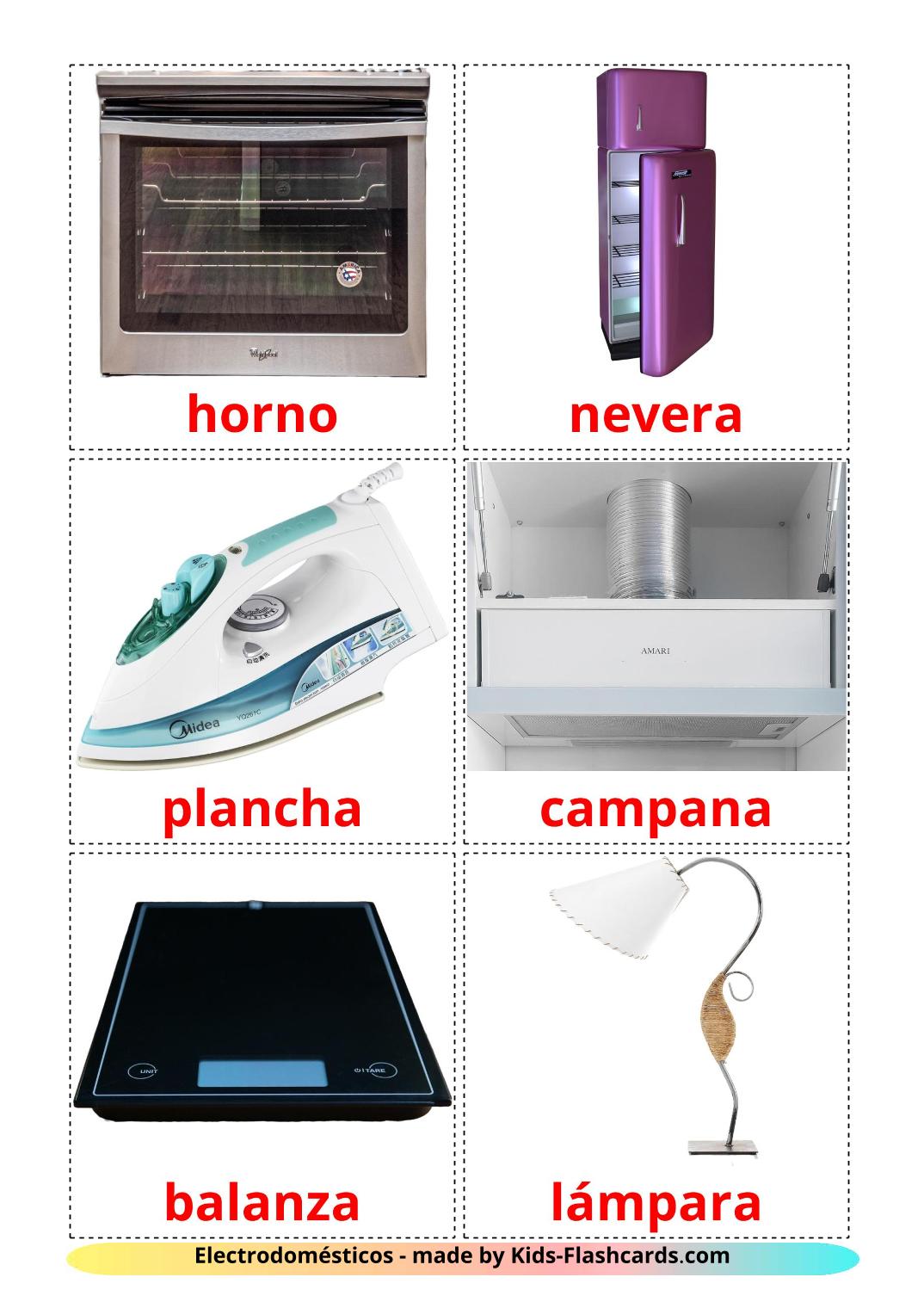 Electrodomésticos - 32 fichas de español para imprimir gratis 