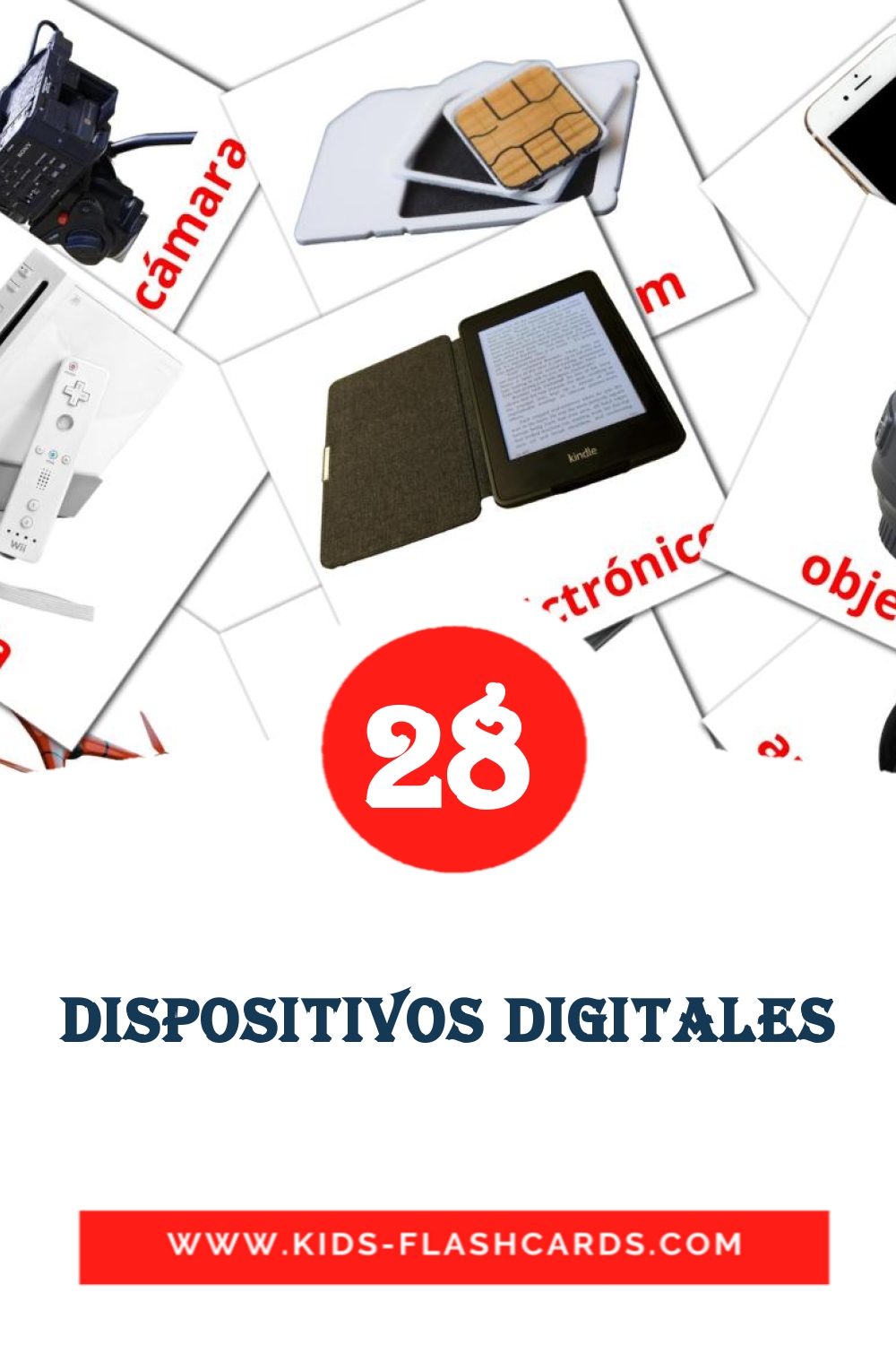 29 tarjetas didacticas de Dispositivos digitales para el jardín de infancia en español