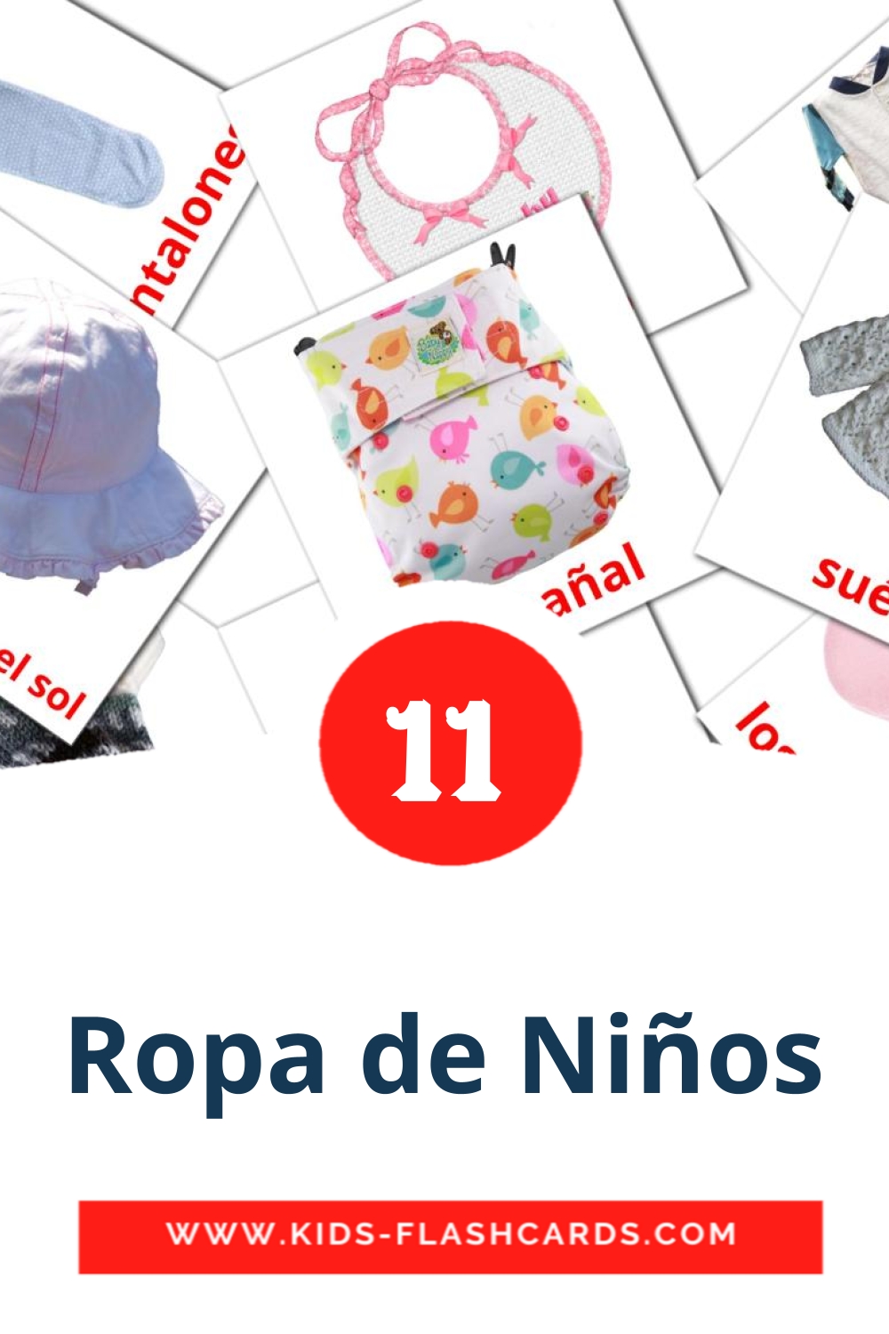 12 Ropa de Niños Picture Cards for Kindergarden in spanish