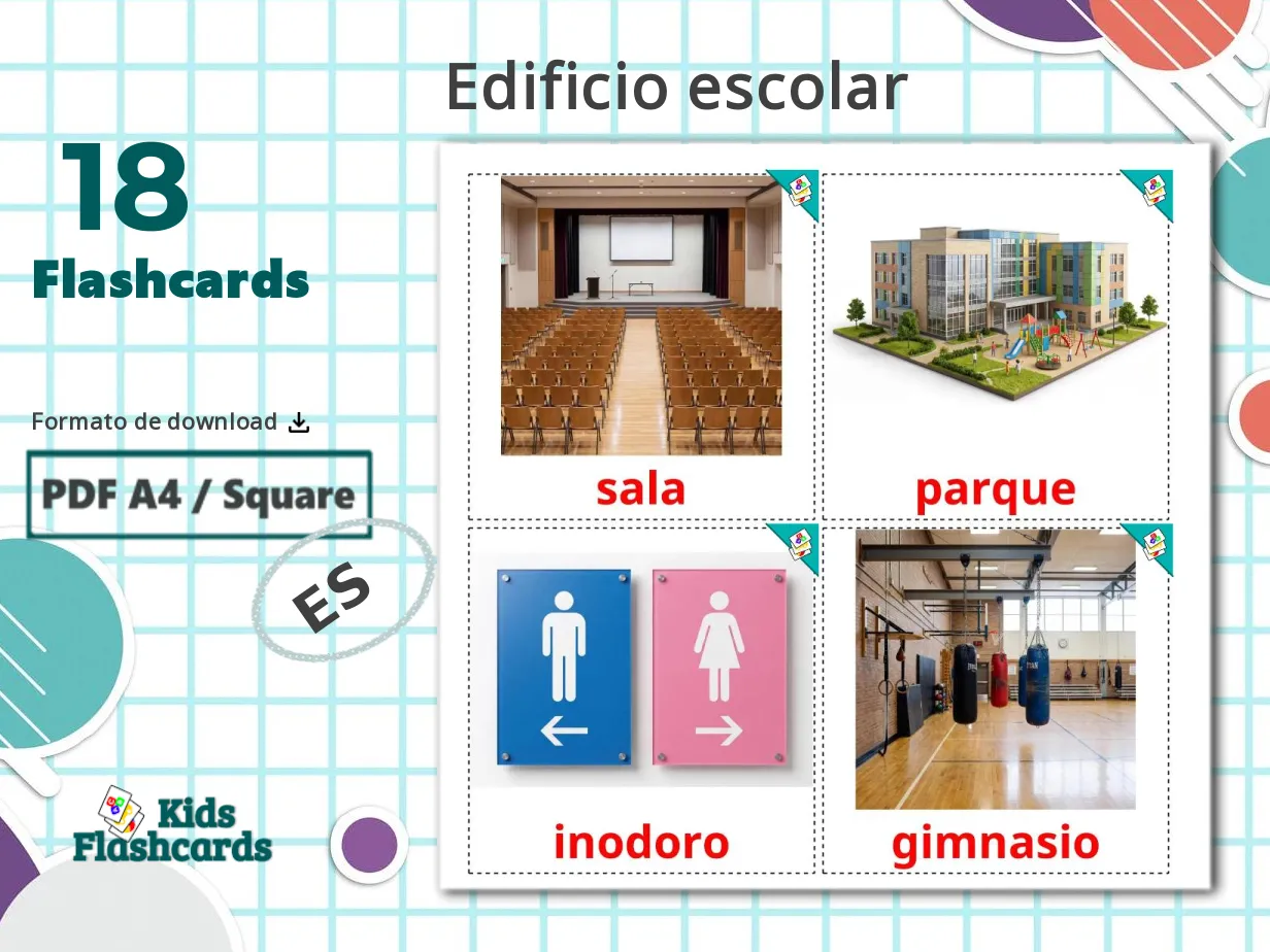 18 Cartões linguagem de Edifício escolar GRÁTIS em 4 formatos PDF ...
