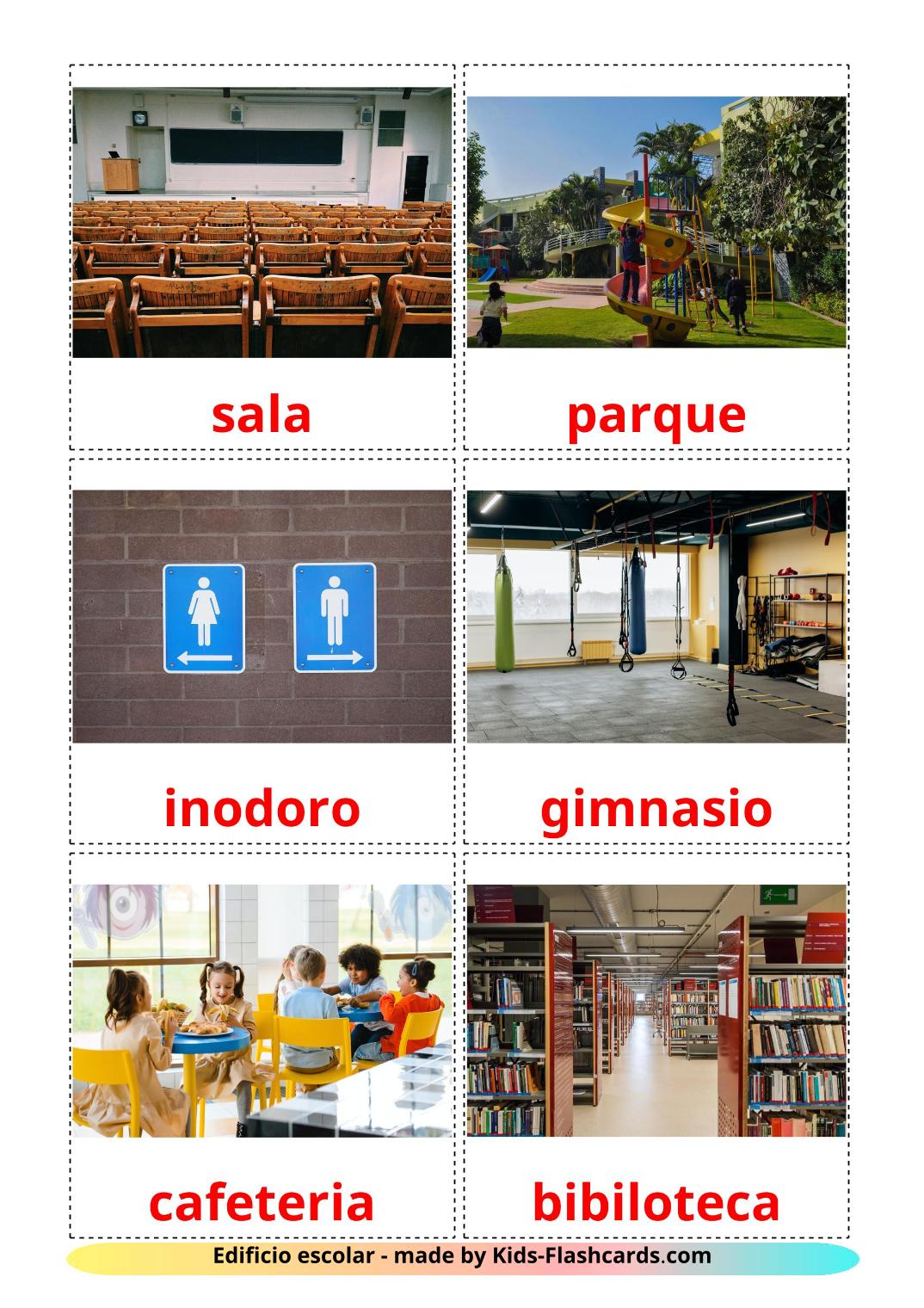 School building - 17 Free Printable spanish Flashcards 
