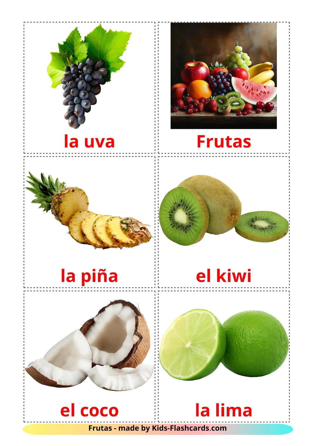 Frutas - 21 fichas de español para imprimir gratis 