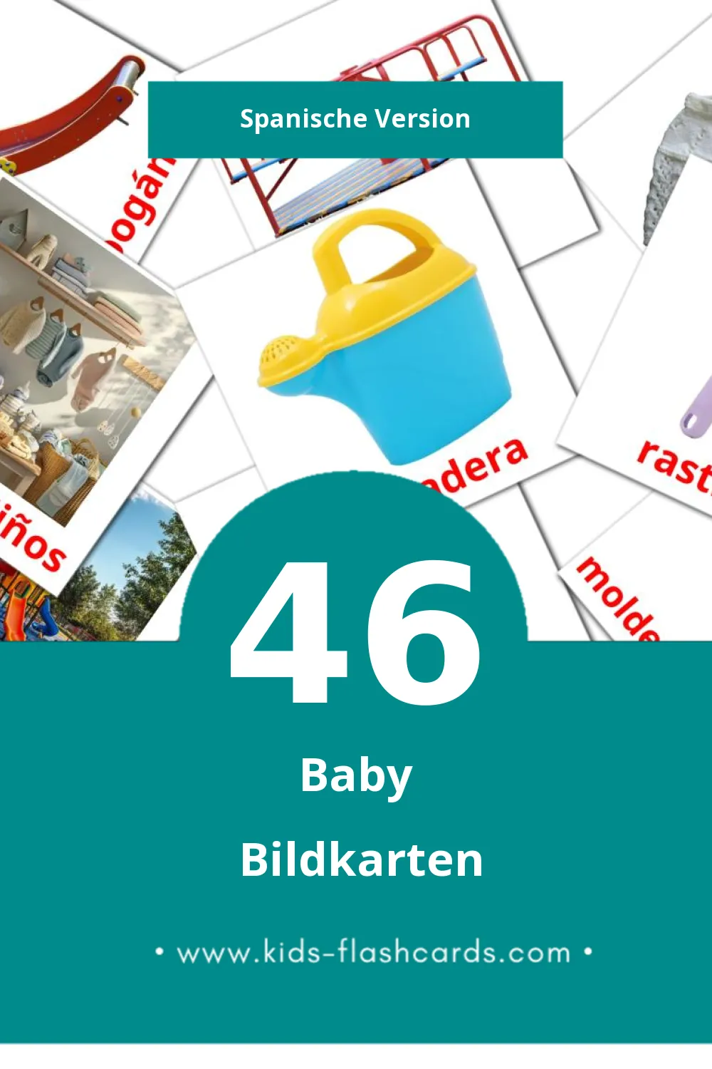 Visual Bebé Flashcards für Kleinkinder (46 Karten in Spanisch)