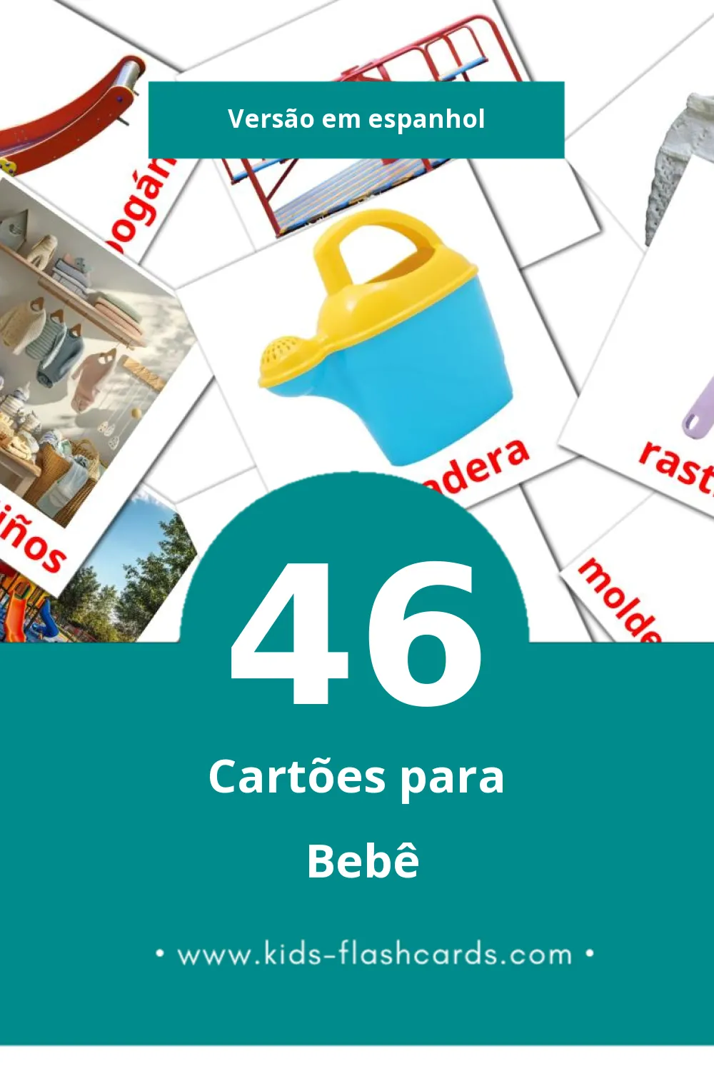 Flashcards de Bebé Visuais para Toddlers (46 cartões em Espanhol)