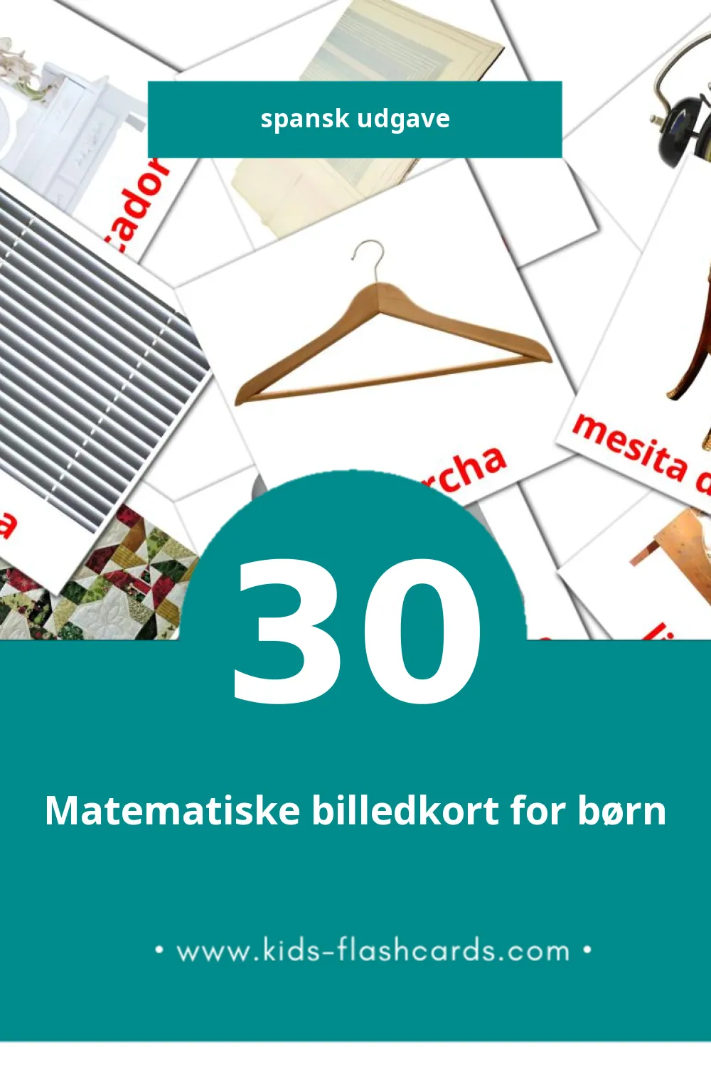 Visuelle billedkort for børn om Dormitorio til småbørn (30 kort på Spansk)