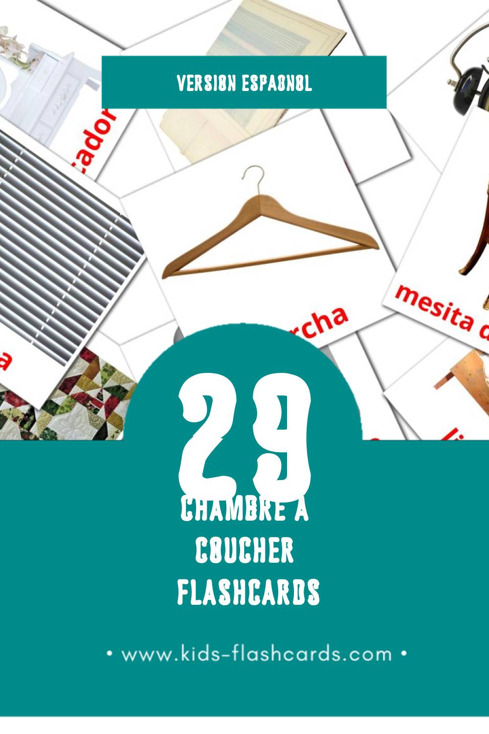 Flashcards Visual Dormitorio pour les tout-petits (29 cartes en Espagnol)
