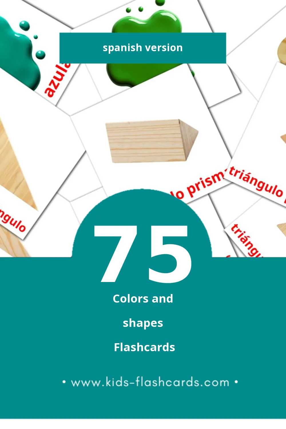 Visual Colores y formas Flashcards for Toddlers (75 cards in Spanish)