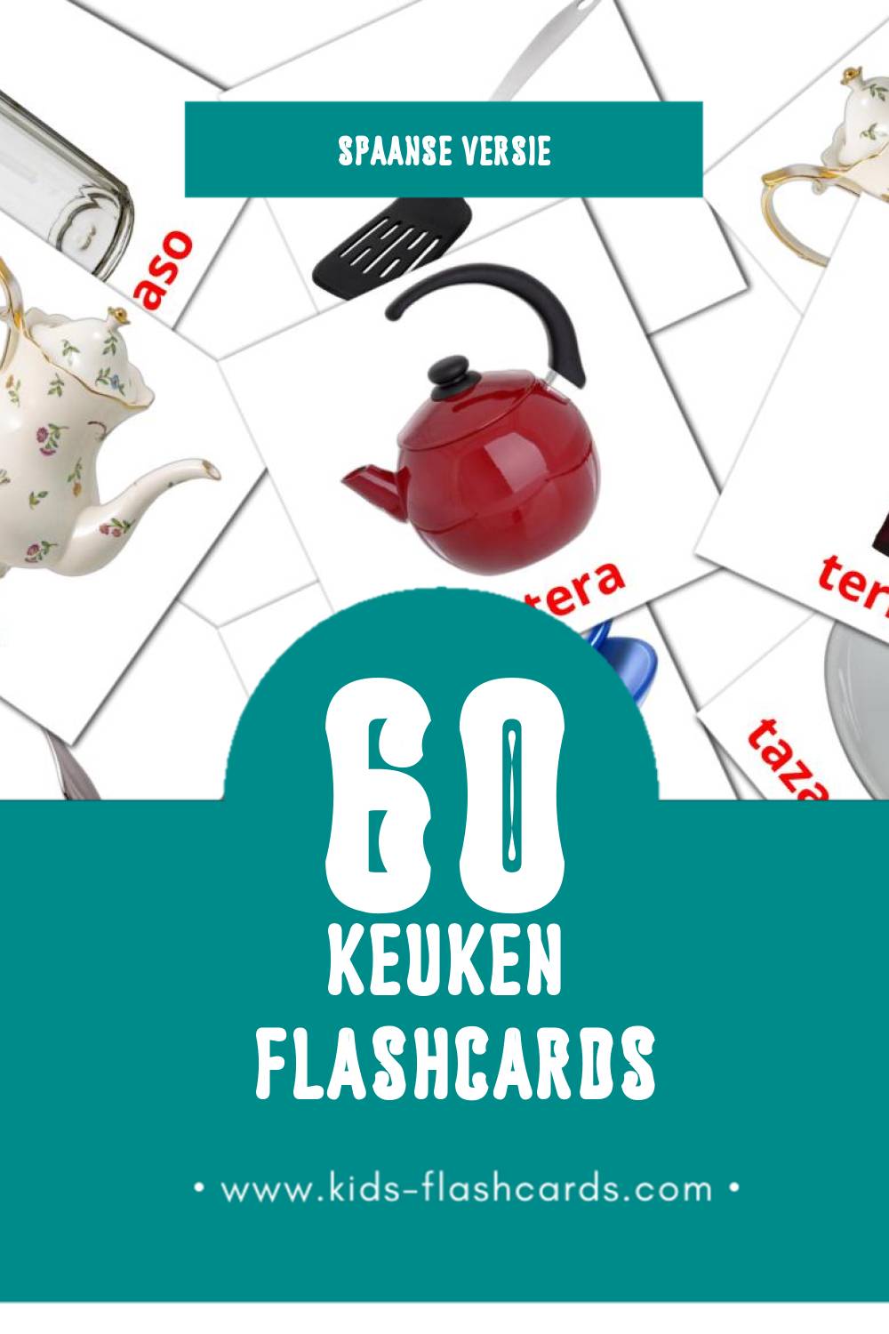 Visuele Cocina Flashcards voor Kleuters (60 kaarten in het Spaans)