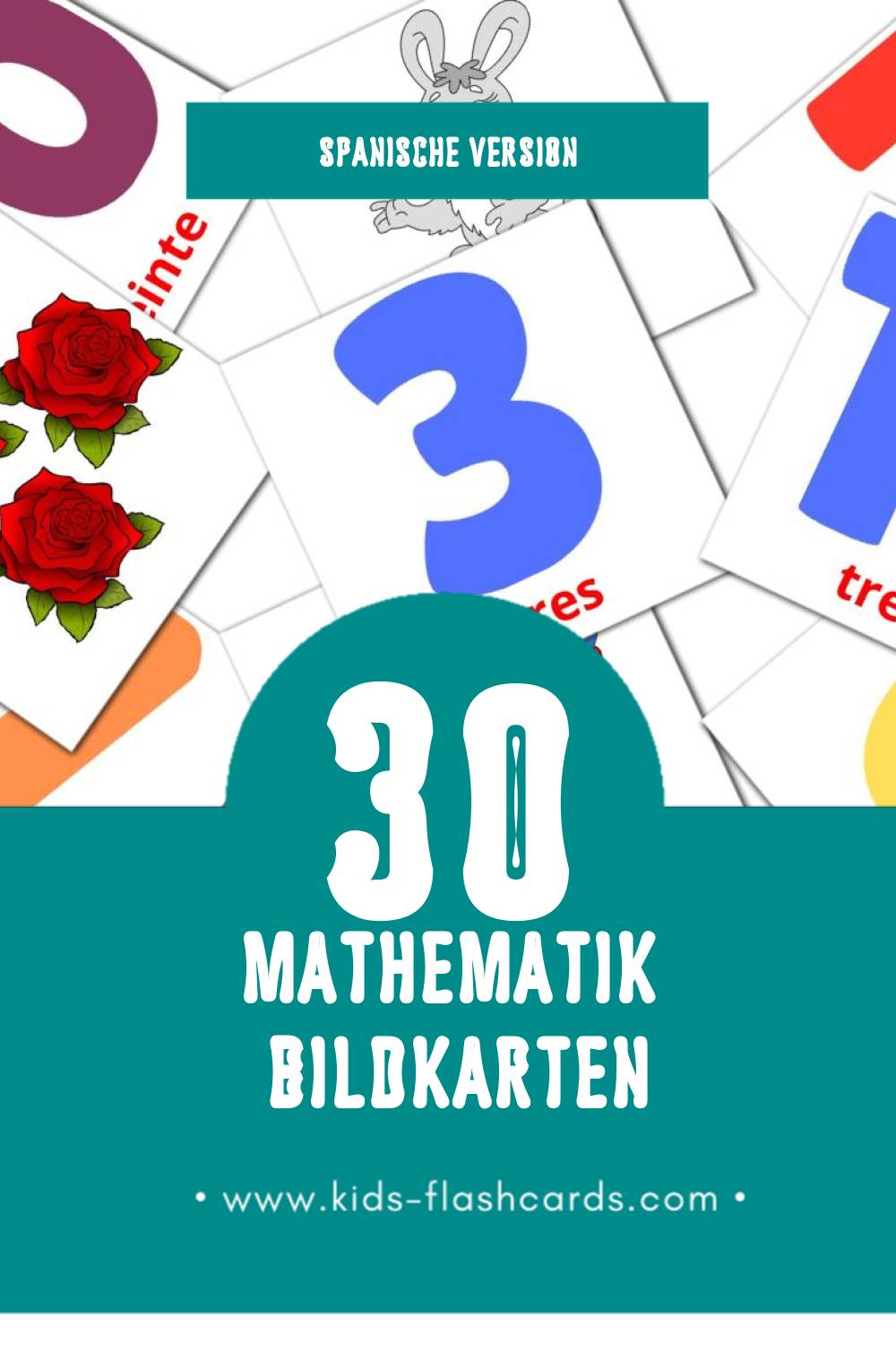 Visual Matematicas Flashcards für Kleinkinder (30 Karten in Spanisch)