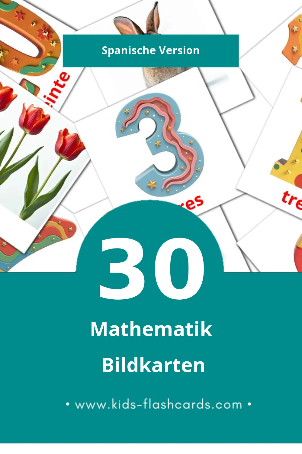 Visual Matematicas Flashcards für Kleinkinder (30 Karten in Spanisch)