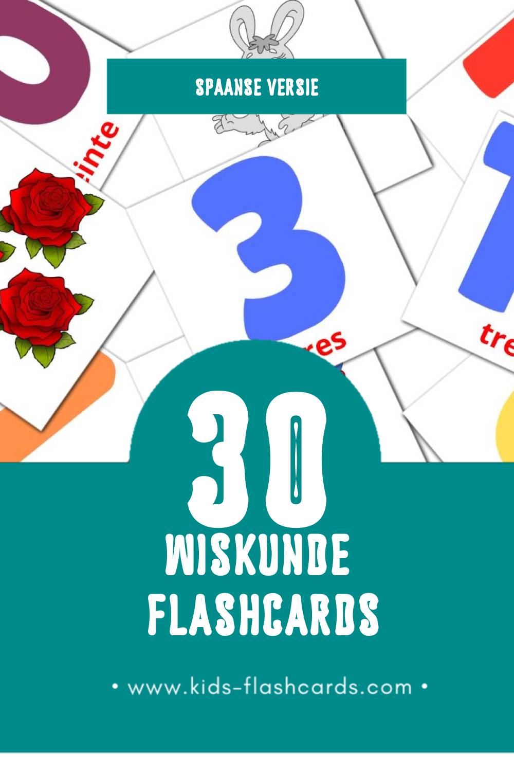 Visuele Matematicas Flashcards voor Kleuters (30 kaarten in het Spaans)