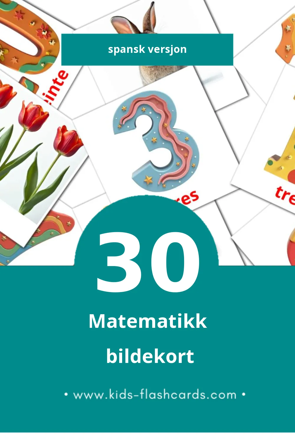Visuelle Matematicas bildekort for småbarn (30 kort på Spansk)