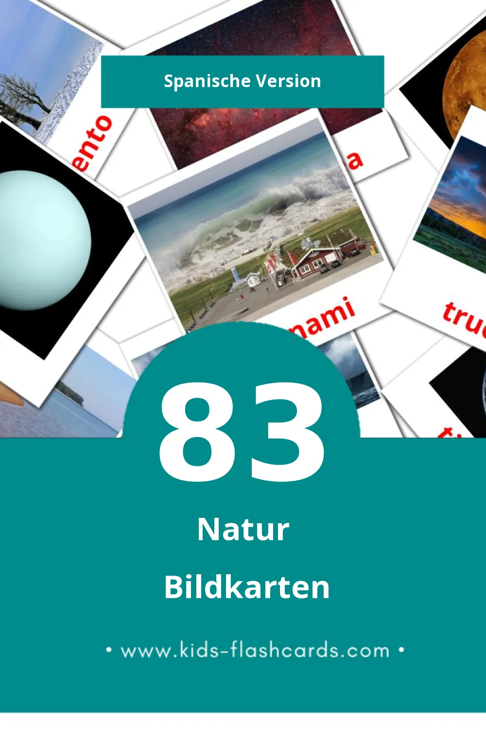 Visual Naturaleza Flashcards für Kleinkinder (83 Karten in Spanisch)