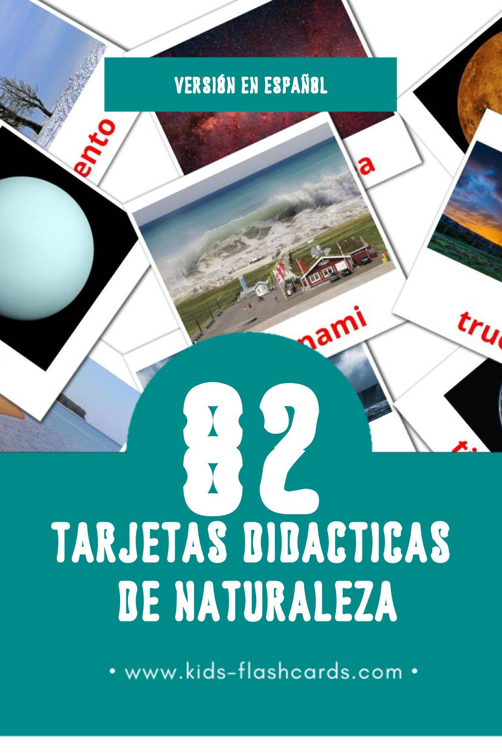 Tarjetas visuales de Naturaleza para niños pequeños (82 tarjetas en Español)
